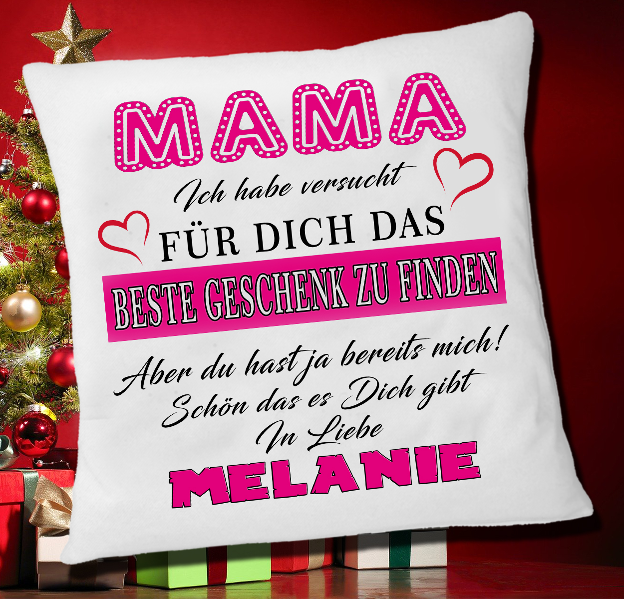 Personalisiertes Mama-Kissen mit Namen Personalisiertes Mama-Kissen mit liebevollem Spruch und Wunschname
