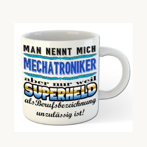 Mechatroniker-Tasse – Superheld im Berufsalltag – einheitliches Produktfoto