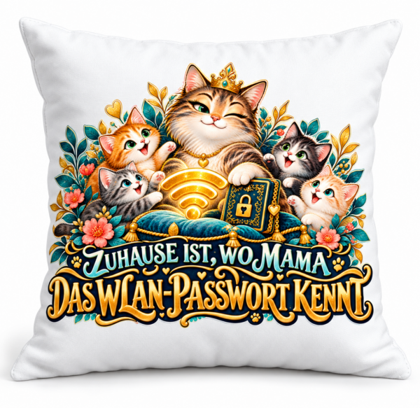 Mama kennt das WLAN-Passwort – Kissen