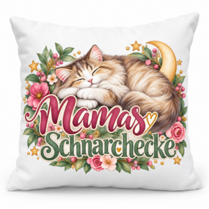 Mamas Schnarchecke Katzenkissen für Mama 40 x 40 cm