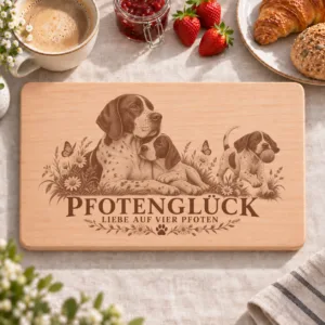 Frühstücksbrettchen – Englischer Pointer | Pfotenglück – Frühstücksbrettchen mit eingebrannter Lasergravur