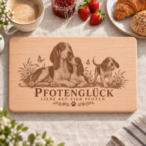Frühstücksbrettchen – Poitevin | Pfotenglück – Frühstücksbrettchen mit eingebrannter Lasergravur