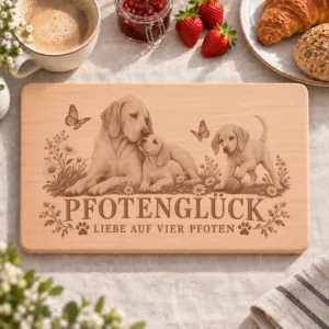 Frühstücksbrettchen – Billy | Pfotenglück – Frühstücksbrettchen mit eingebrannter Lasergravur