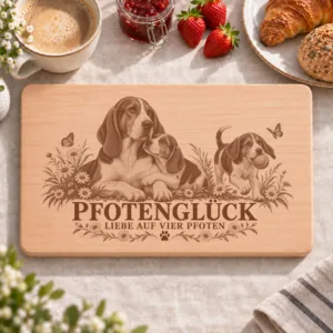 Frühstücksbrettchen – Chien D Artois | Pfotenglück – Frühstücksbrettchen mit eingebrannter Lasergravur