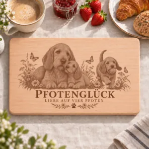 Frühstücksbrettchen – Basset Fauve De Bretagne | Pfotenglück – Frühstücksbrettchen mit eingebrannter Lasergravur