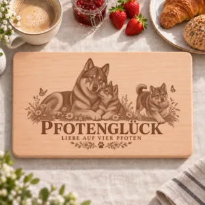 Frühstücksbrettchen – Schwedischer Elchhund | Pfotenglück – Frühstücksbrettchen mit eingebrannter Lasergravur