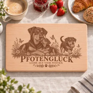 Frühstücksbrettchen – Österreichischer Pinscher | Pfotenglück – Frühstücksbrettchen mit eingebrannter Lasergravur