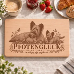 Frühstücksbrettchen – Skye Terrier | Pfotenglück – Frühstücksbrettchen mit eingebrannter Lasergravur