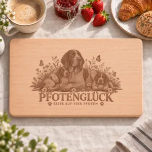 Frühstücksbrettchen – Perdiguero Von Burgos | Pfotenglück – Frühstücksbrettchen mit eingebrannter Lasergravur