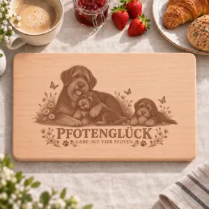 Frühstücksbrettchen – Portugiesischer Schäferhund | Pfotenglück – Frühstücksbrettchen mit eingebrannter Lasergravur