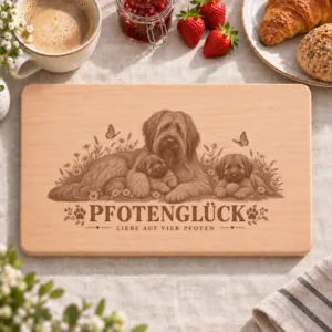Frühstücksbrettchen – Berger De Brie | Pfotenglück – Frühstücksbrettchen mit eingebrannter Lasergravur
