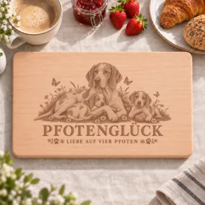 Frühstücksbrettchen – Braque Saint Germain | Pfotenglück – Frühstücksbrettchen mit eingebrannter Lasergravur