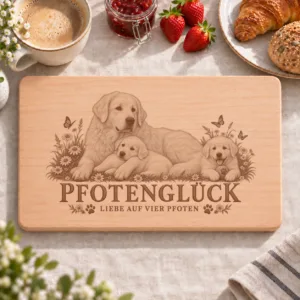 Frühstücksbrettchen – Slowakischer Tschuvatsch | Pfotenglück – Frühstücksbrettchen mit eingebrannter Lasergravur