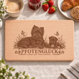 Frühstücksbrettchen – Affenpinscher | Pfotenglück – Frühstücksbrettchen mit eingebrannter Lasergravur