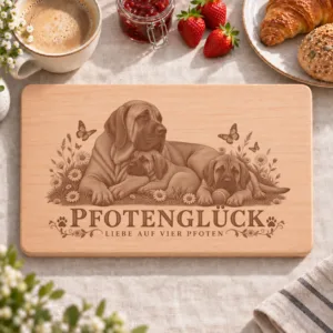 Frühstücksbrettchen – Fila Brasileiro | Pfotenglück – Frühstücksbrettchen mit eingebrannter Lasergravur