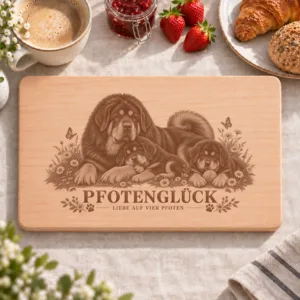 Frühstücksbrettchen – Do Khyi | Pfotenglück – Frühstücksbrettchen mit eingebrannter Lasergravur