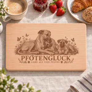 Frühstücksbrettchen – Ungarischer Windhund | Pfotenglück – Frühstücksbrettchen mit eingebrannter Lasergravur