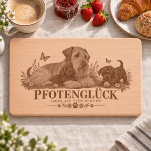 Frühstücksbrettchen – Tschechischer Terrier | Pfotenglück – Frühstücksbrettchen mit eingebrannter Lasergravur