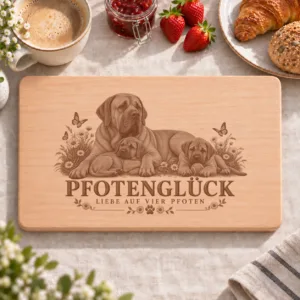 Frühstücksbrettchen – Tosa | Pfotenglück – Frühstücksbrettchen mit eingebrannter Lasergravur