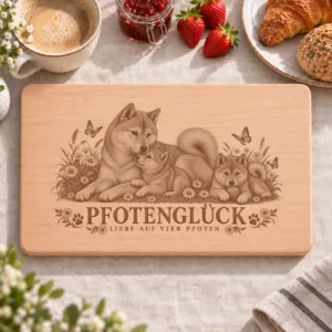 Frühstücksbrettchen – Hokkaido | Pfotenglück – Frühstücksbrettchen mit eingebrannter Lasergravur
