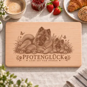 Frühstücksbrettchen – Eurasier | Pfotenglück – Frühstücksbrettchen mit eingebrannter Lasergravur