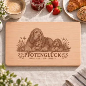 Frühstücksbrettchen – Otterhund | Pfotenglück – Frühstücksbrettchen mit eingebrannter Lasergravur
