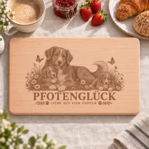 Frühstücksbrettchen – Nova Scotia Retriever | Pfotenglück – Frühstücksbrettchen mit eingebrannter Lasergravur