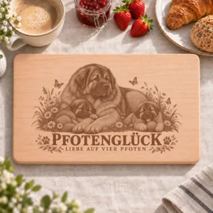 Frühstücksbrettchen – Kaukasischer Schäferhund | Pfotenglück – Frühstücksbrettchen mit eingebrannter Lasergravur