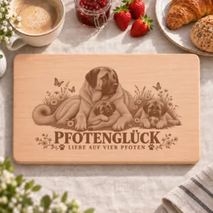 Frühstücksbrettchen – Kangal Hirtenhund | Pfotenglück – Frühstücksbrettchen mit eingebrannter Lasergravur