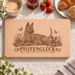 Frühstücksbrettchen – Thailand Ridgeback | Pfotenglück – Frühstücksbrettchen mit eingebrannter Lasergravur