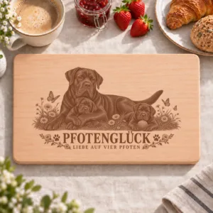 Frühstücksbrettchen – Italienischer Corso Hund | Pfotenglück – Frühstücksbrettchen mit eingebrannter Lasergravur