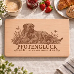 Frühstücksbrettchen – Uruguayischer Cimarron | Pfotenglück – Frühstücksbrettchen mit eingebrannter Lasergravur