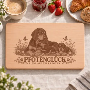 Frühstücksbrettchen – Polnischer Jagdhund | Pfotenglück – Frühstücksbrettchen mit eingebrannter Lasergravur