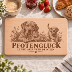 Frühstücksbrettchen – Labrador | Pfotenglück – Frühstücksbrettchen mit eingebrannter Lasergravur